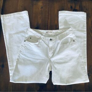 Eddie Bauer White Classic Bootcut Floral Embroidery Jeans